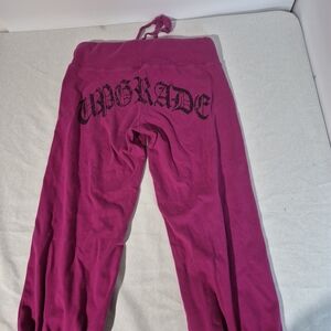 Womens Pink UPGRADE Y2k Capri Low Rise Sweats